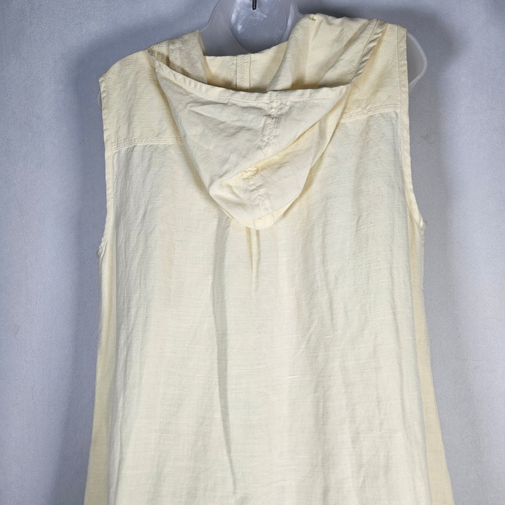 Tommy Bahama Hooded Dress Women L Yellow Hemp Silk Blend Sleeveless Relaxe Beach - Picture 13 of 14